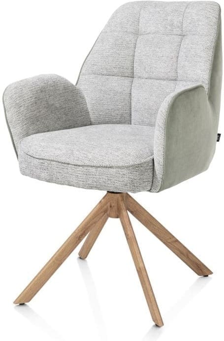 Henders & Hazel Bell armstoel - eikenprint frame - draaibaar - pocket - combi calabria/vada - olijf Groen Armstoel