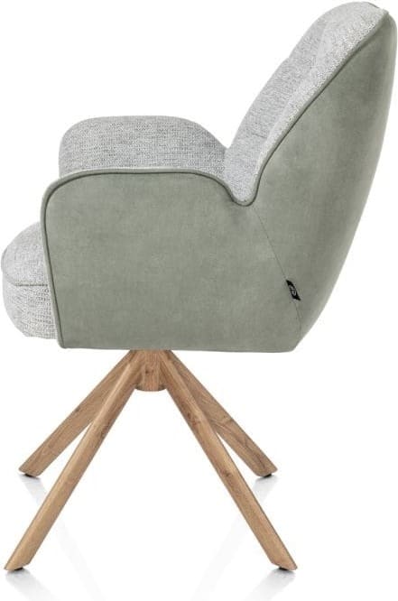 Henders & Hazel Bell armstoel - eikenprint frame - draaibaar - pocket - combi calabria/vada - olijf Groen Armstoel