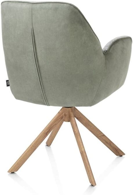 Henders & Hazel Bell armstoel - eikenprint frame - draaibaar - pocket - combi calabria/vada - olijf Groen Armstoel