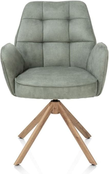 Henders & Hazel Bell armstoel - eikenprint frame - draaibaar - pocket - stof calabria - olijf Groen Armstoel