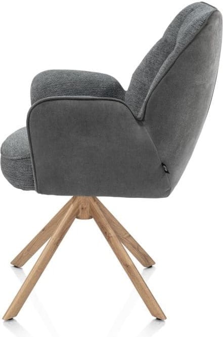 Henders & Hazel Bell armstoel - eikenprint frame - draaibaar - relax - pocket - combi calabria/vada Antraciet Armstoel
