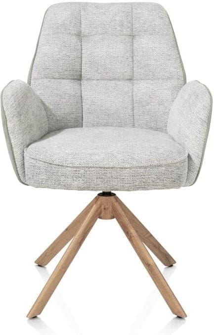 Henders & Hazel Bell armstoel - eikenprint frame - draaibaar - relax - pocket - combi calabria/vada - olijf Groen Armstoel