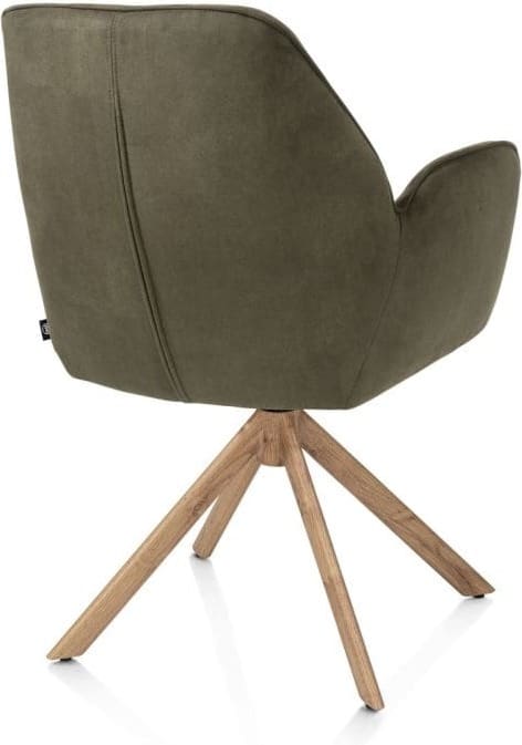 Henders & Hazel Bell armstoel - eikenprint frame - draaibaar - relax - pocket - stof calabria - mosgroen Armstoel