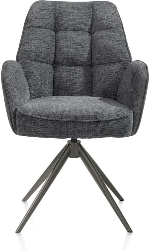 Henders & Hazel Bell armstoel - grafiet frame - draaibaar - relax - pocket - combi calabria/vada - antraciet Antraciet Armstoel