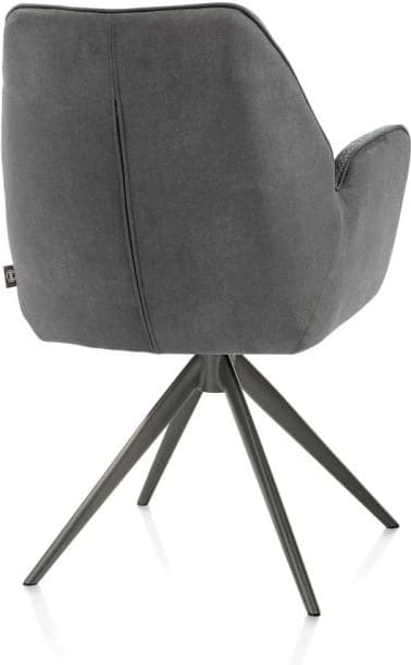 Henders & Hazel Bell armstoel - grafiet frame - draaibaar - relax - pocket - combi calabria/vada - antraciet Antraciet Armstoel