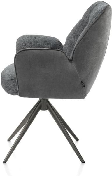 Henders & Hazel Bell armstoel - grafiet frame - draaibaar - relax - pocket - combi calabria/vada - antraciet Antraciet Armstoel