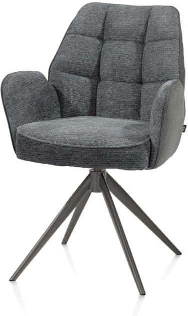 Henders & Hazel Bell armstoel - grafiet frame - draaibaar - relax - pocket - combi calabria/vada - antraciet Antraciet Armstoel