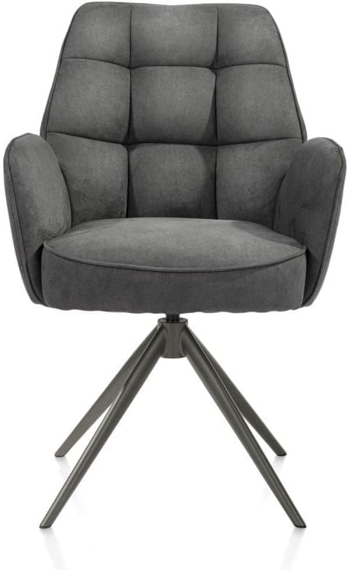 Henders & Hazel Bell armstoel - grafiet frame - draaibaar - relax - pocket - stof calabria - antraciet Antraciet Armstoel