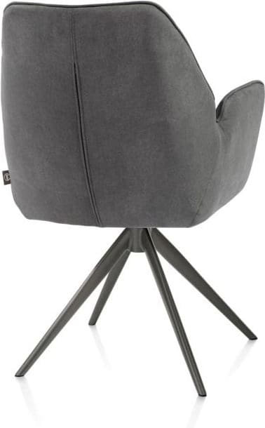Henders & Hazel Bell armstoel - grafiet frame - draaibaar - relax - pocket - stof calabria - antraciet Antraciet Armstoel