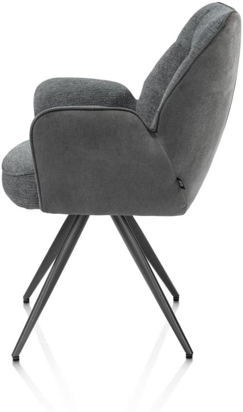 Henders & Hazel Bell armstoel - grafiet frame - pocket - combi calabria/vada Antraciet Armstoel