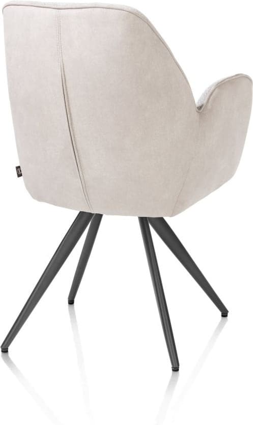 Henders & Hazel Bell armstoel - grafiet frame - pocket - combi calabria/vada - kiezel Grijs|Wit Armstoel