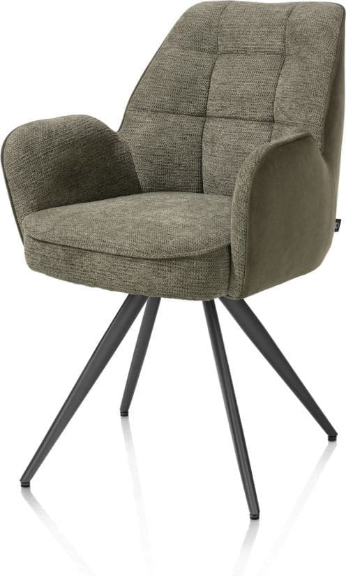Henders & Hazel Bell armstoel - grafiet frame - pocket - combi calabria/vada - mosgroen Armstoel