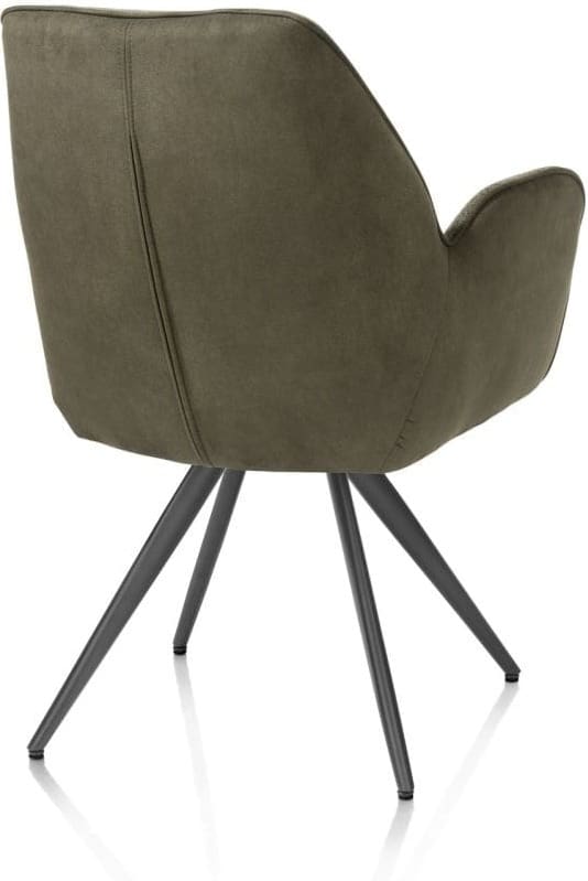 Henders & Hazel Bell armstoel - grafiet frame - pocket - combi calabria/vada - mosgroen Armstoel