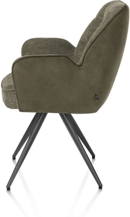 Henders & Hazel Bell armstoel - grafiet frame - pocket - combi calabria/vada - mosgroen Armstoel