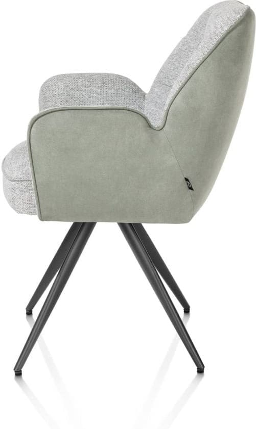 Henders & Hazel Bell armstoel - grafiet frame - pocket - combi calabria/vada - olijf Groen Armstoel
