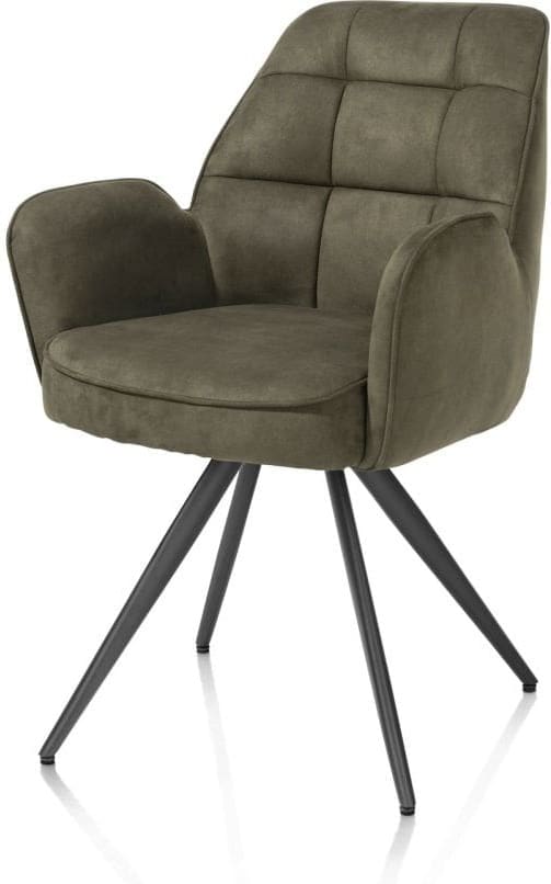 Henders & Hazel Bell armstoel - grafiet frame - pocket - stof calabria - mosgroen Armstoel