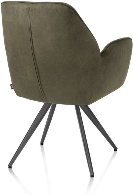 Henders & Hazel Bell armstoel - grafiet frame - pocket - stof calabria - mosgroen Armstoel