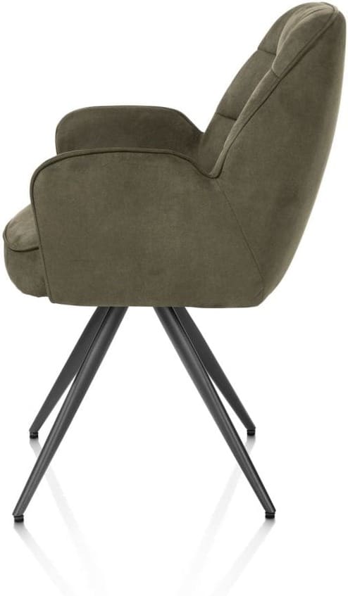 Henders & Hazel Bell armstoel - grafiet frame - pocket - stof calabria - mosgroen Armstoel
