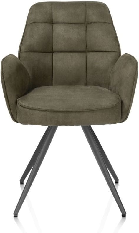 Henders & Hazel Bell armstoel - grafiet frame - pocket - stof calabria - mosgroen  Armstoel