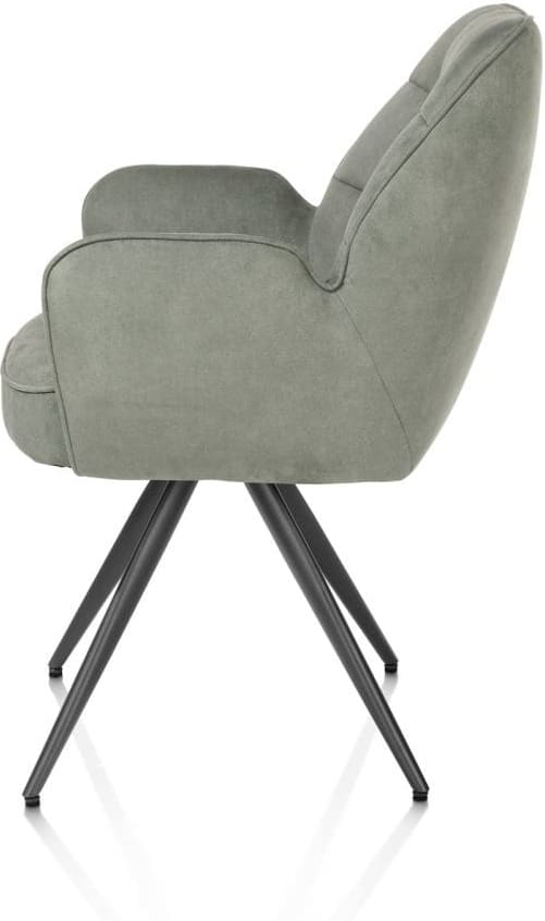 Henders & Hazel Bell armstoel - grafiet frame - pocket - stof calabria - olijf Groen Armstoel