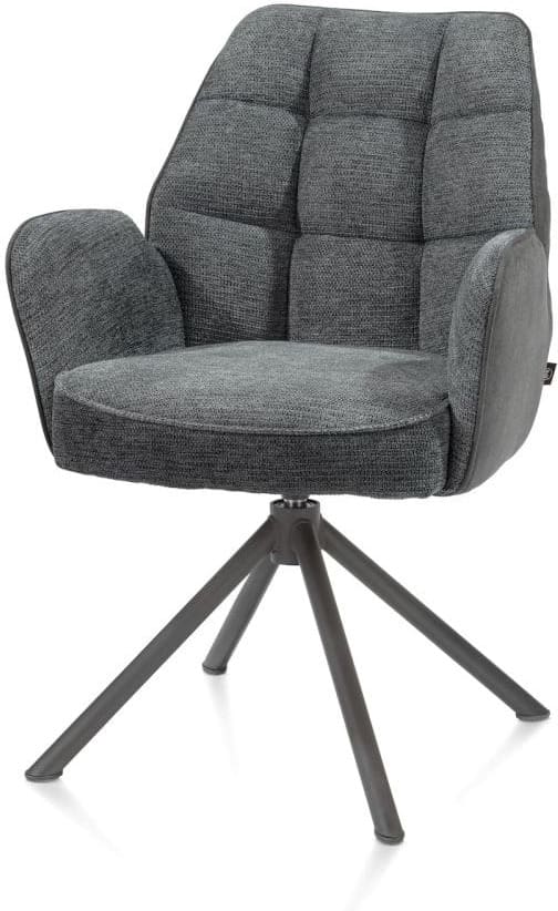 Henders & Hazel Bell armstoel - grafiet frame recht - draaibaar - pocket - combi calabria/vada Antraciet Armstoel