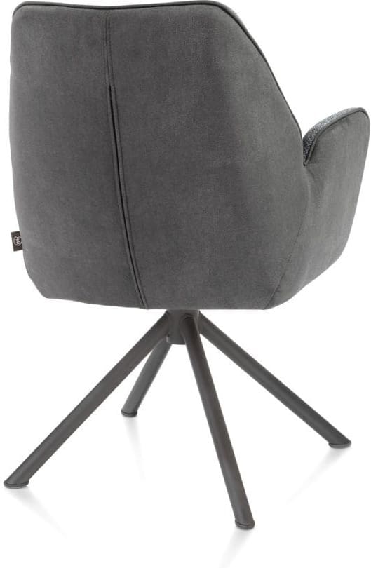 Henders & Hazel Bell armstoel - grafiet frame recht - draaibaar - pocket - combi calabria/vada Antraciet Armstoel