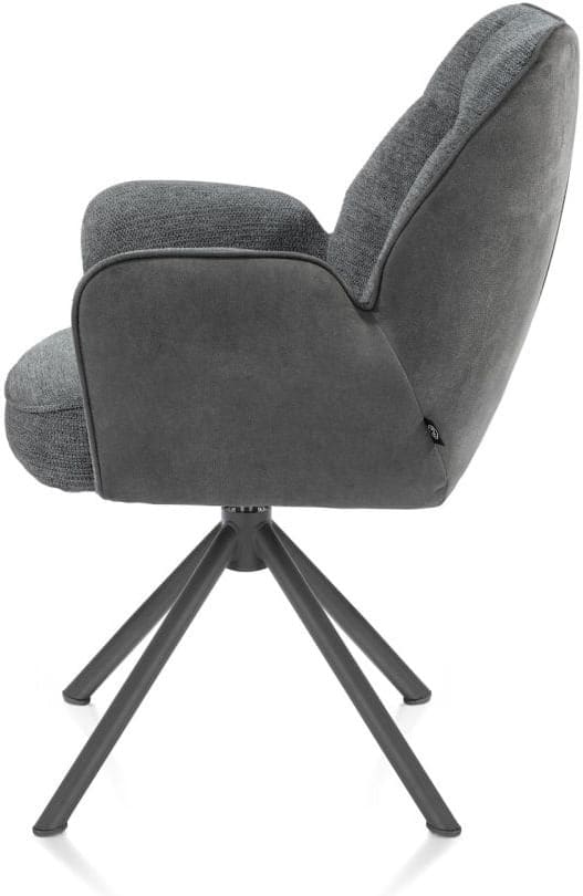 Henders & Hazel Bell armstoel - grafiet frame recht - draaibaar - pocket - combi calabria/vada Antraciet Armstoel