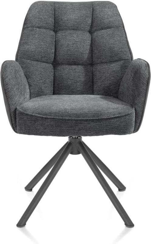 Henders & Hazel Bell armstoel - grafiet frame recht - draaibaar - pocket - combi calabria/vada Antraciet Armstoel