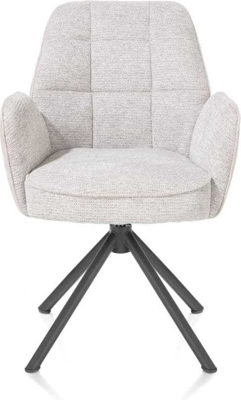 Henders & Hazel Bell armstoel - grafiet frame recht - draaibaar - pocket - combi calabria/vada - kiezel Grijs|Wit Armstoel