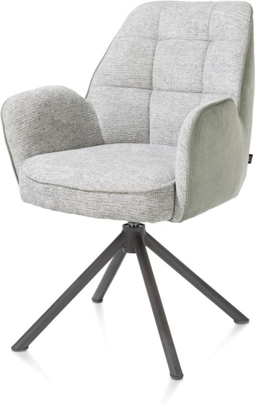Henders & Hazel Bell armstoel - grafiet frame recht - draaibaar - pocket - combi calabria/vada - olijf Groen Armstoel