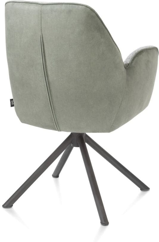 Henders & Hazel Bell armstoel - grafiet frame recht - draaibaar - pocket - combi calabria/vada - olijf Groen Armstoel