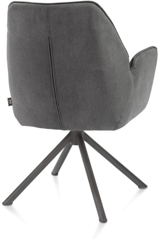 Henders & Hazel Bell armstoel - grafiet frame recht - draaibaar - pocket - stof calabria Antraciet Armstoel