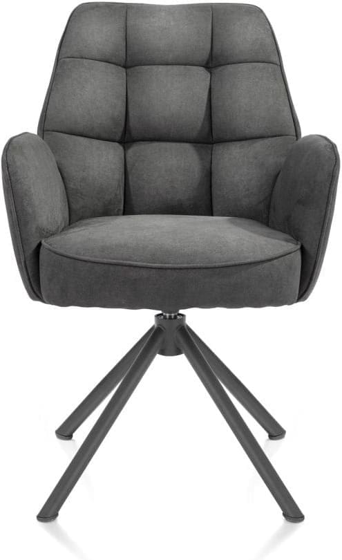 Henders & Hazel Bell armstoel - grafiet frame recht - draaibaar - pocket - stof calabria Antraciet Armstoel