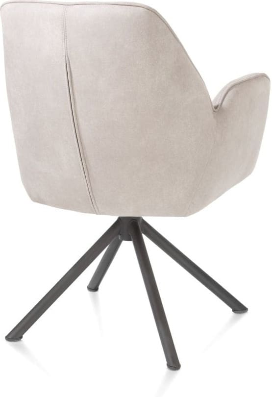 Henders & Hazel Bell armstoel - grafiet frame recht - draaibaar - pocket - stof calabria - kiezel Grijs|Wit Armstoel