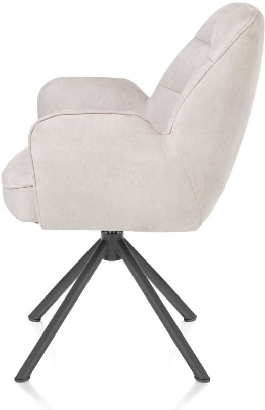 Henders & Hazel Bell armstoel - grafiet frame recht - draaibaar - pocket - stof calabria - kiezel Grijs|Wit Armstoel