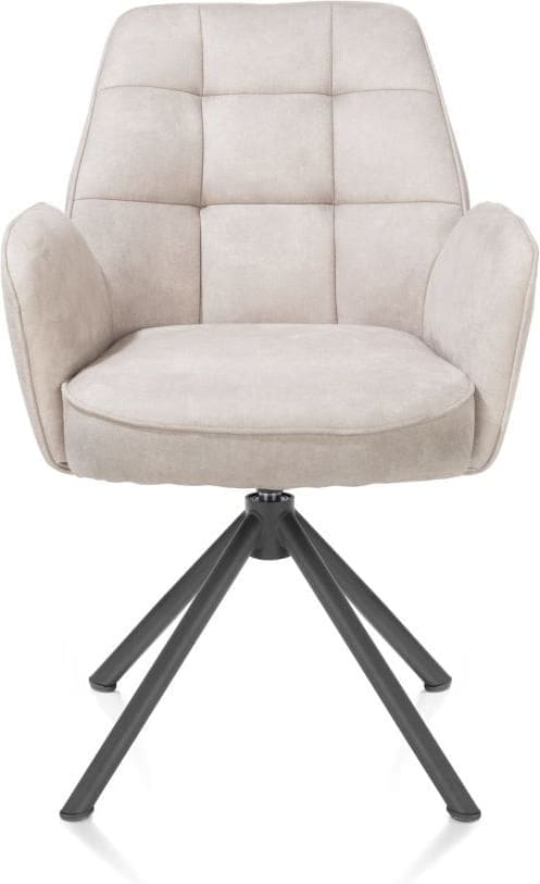 Henders & Hazel Bell armstoel - grafiet frame recht - draaibaar - pocket - stof calabria - kiezel Grijs|Wit Armstoel