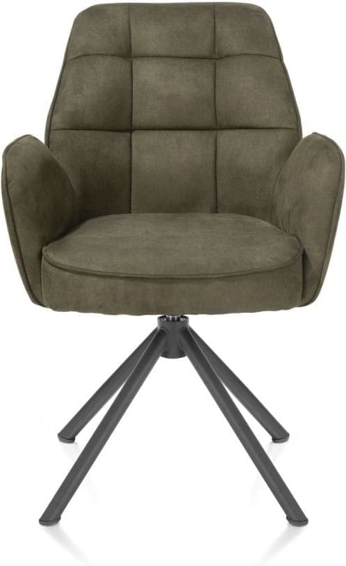 Henders & Hazel Bell armstoel - grafiet frame recht - draaibaar - pocket - stof calabria - mosgroen  Armstoel