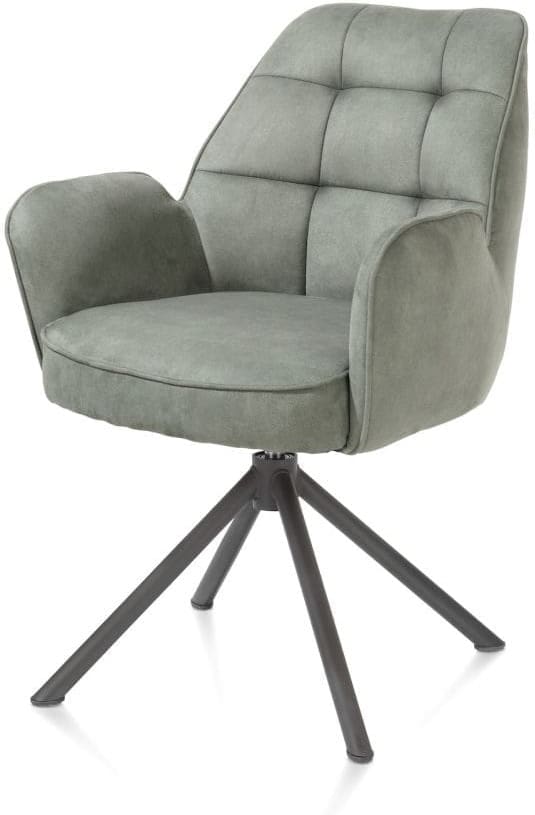 Henders & Hazel Bell armstoel - grafiet frame recht - draaibaar - pocket - stof calabria - olijf Groen Armstoel