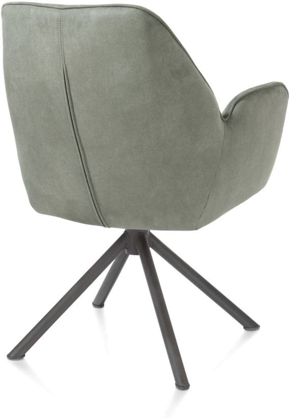 Henders & Hazel Bell armstoel - grafiet frame recht - draaibaar - pocket - stof calabria - olijf Groen Armstoel