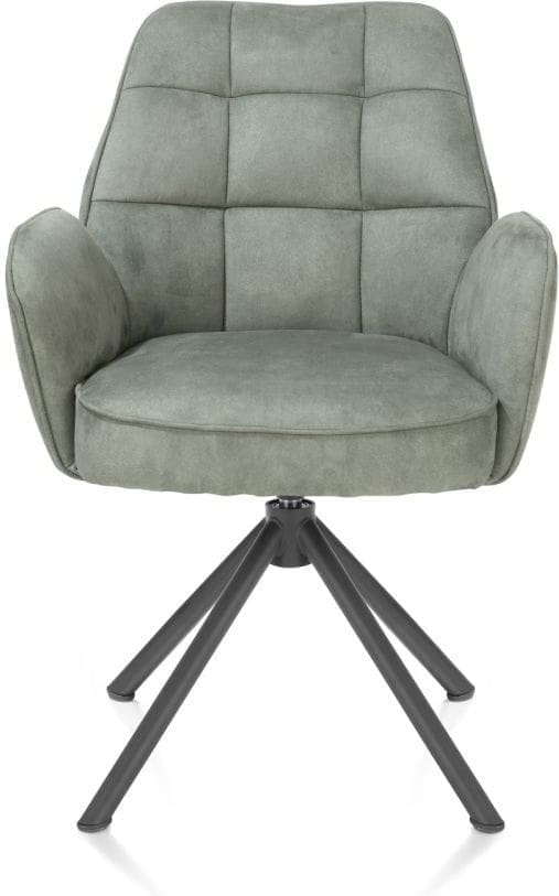 Henders & Hazel Bell armstoel - grafiet frame recht - draaibaar - pocket - stof calabria - olijf Groen Armstoel