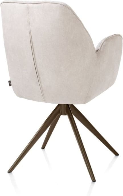 Henders & Hazel Bell armstoel - steelbrown frame - draaibaar - relax - pocket - combi calabria/vada - kiezel Grijs|Wit Armstoel