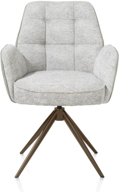 Henders & Hazel Bell armstoel - steelbrown frame - draaibaar - relax - pocket - combi calabria/vada - olijf Groen Armstoel