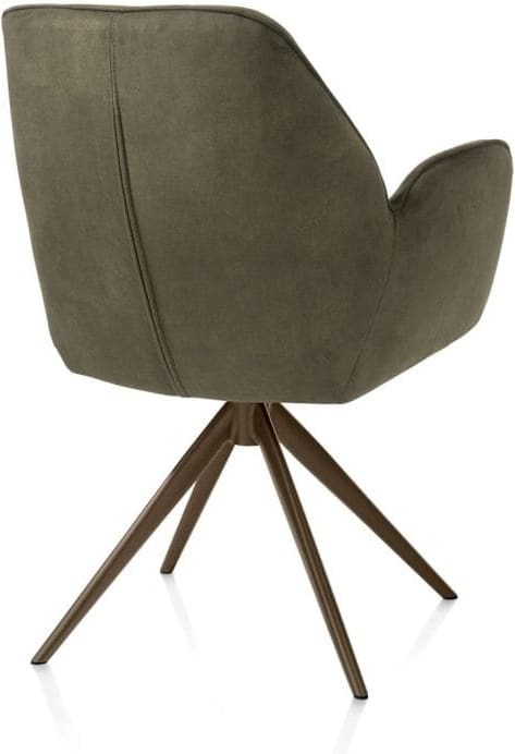 Henders & Hazel Bell armstoel - steelbrown frame - draaibaar - relax - pocket - stof calabria - mosgroen Armstoel