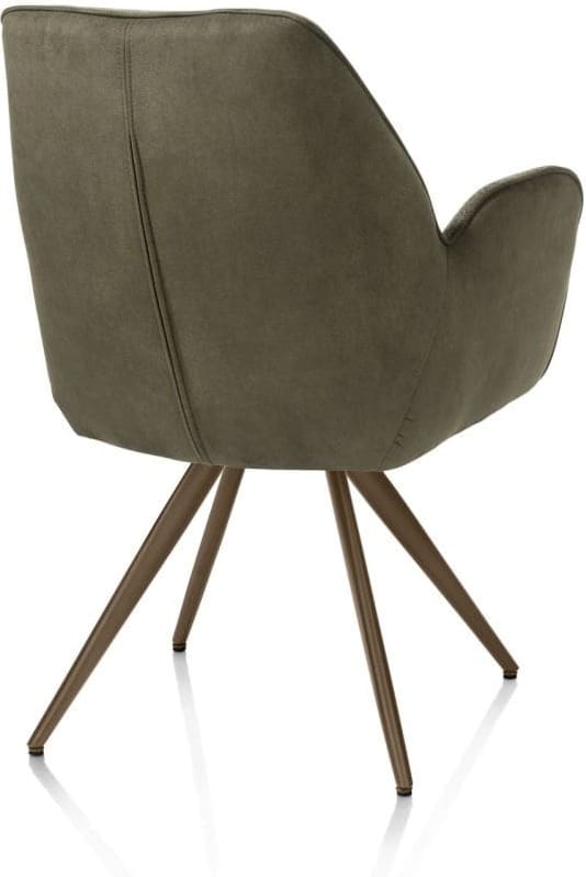 Henders & Hazel Bell armstoel - steelbrown frame - pocket - combi calabria/vada - mosgroen Armstoel