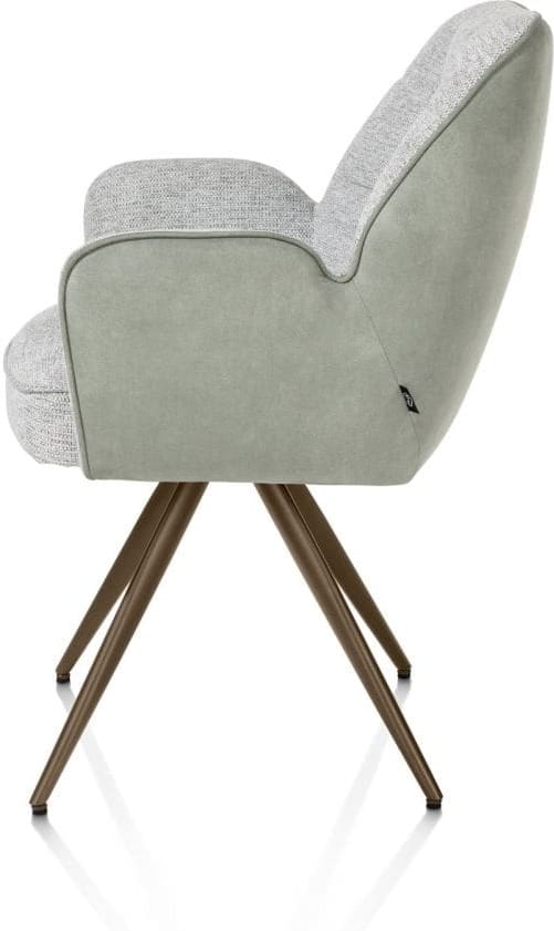 Henders & Hazel Bell armstoel - steelbrown frame - pocket - combi calabria/vada - olijf Groen Armstoel