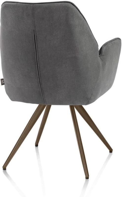 Henders & Hazel Bell armstoel - steelbrown frame - pocket - stof calabria Antraciet Armstoel