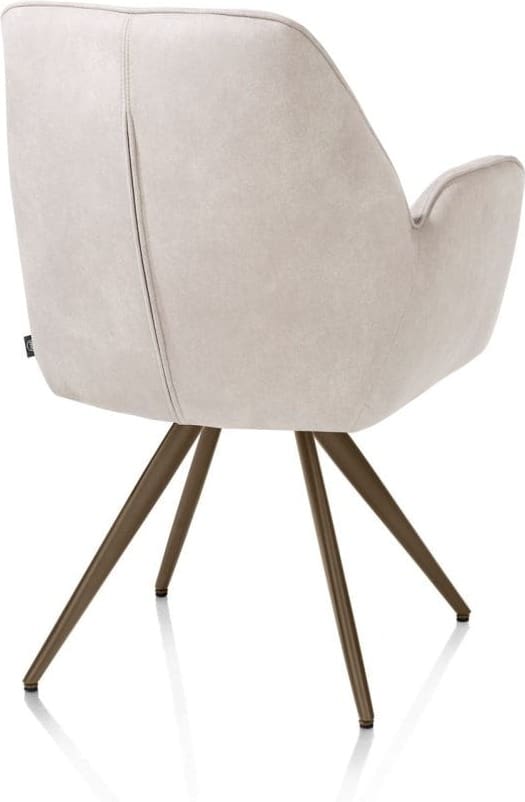 Henders & Hazel Bell armstoel - steelbrown frame - pocket - stof calabria - kiezel Grijs|Wit Armstoel