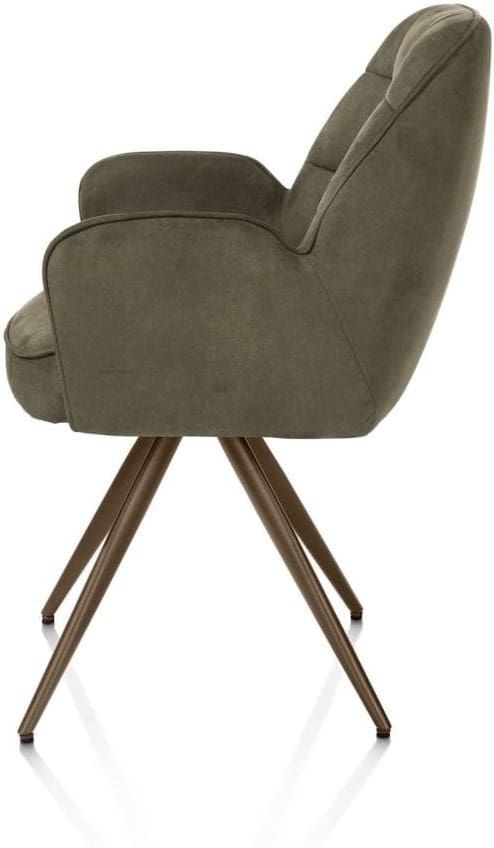 Henders & Hazel Bell armstoel - steelbrown frame - pocket - stof calabria - mosgroen Armstoel