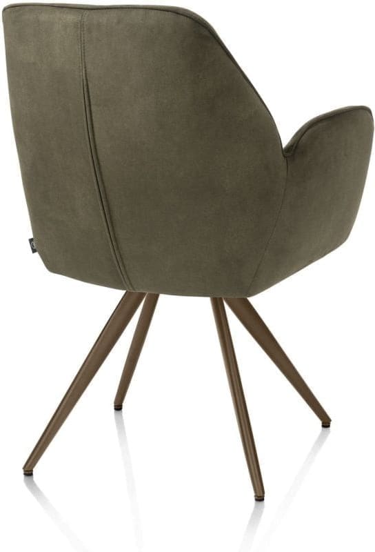 Henders & Hazel Bell armstoel - steelbrown frame - pocket - stof calabria - mosgroen Armstoel