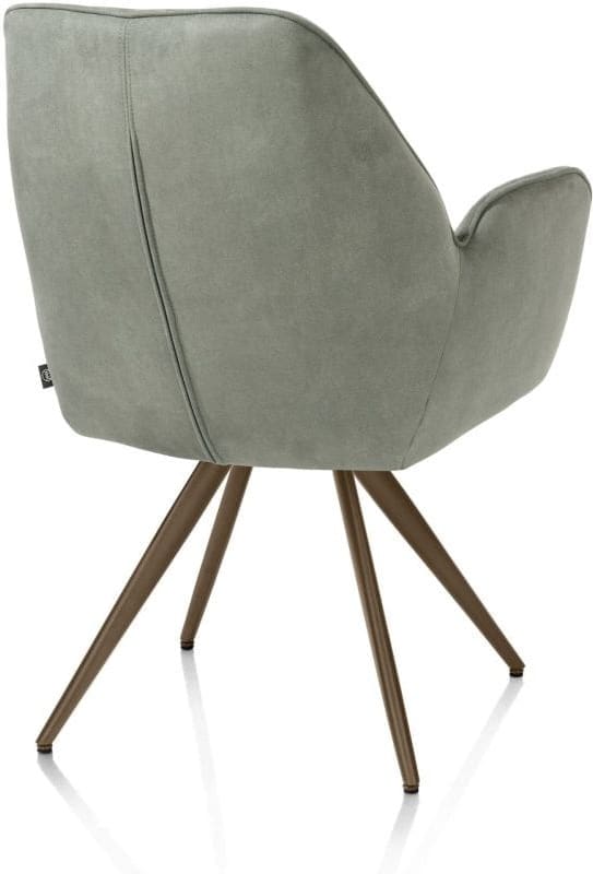 Henders & Hazel Bell armstoel - steelbrown frame - pocket - stof calabria - olijf Groen Armstoel